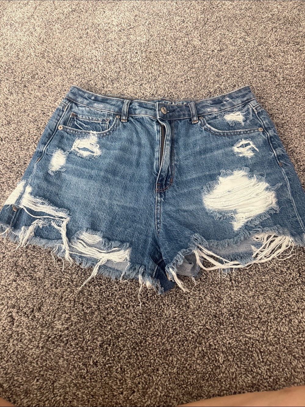 American Eagle Outfitters Distressed Denim Cutoff Shorts - Blue